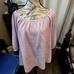 Lavender waffle knit blouse